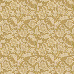 Vintage floral damask pattern vector design, elegant floral damask pattern vector background, seamless floral damask pattern vector for luxury wallpaper, textile, Branding, Packaging, Invitations, Wed © PPS Inspire Art