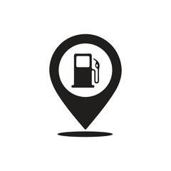 Petrol Pump Location Pin Icon Vector Illustration, Gas Station Map Marker Symbol Design, Fuel Station GPS Location Pin Vector Icon, Gas Pump Location Pointer Flat Vector, Fuel Refill Map Marker vector