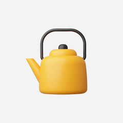 3d Realistic Teapot icon vector Illustration