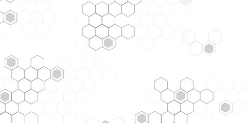 Abstract hexagon white background with shadow .white background Futuristic blue neon honeycombs. Modern technology design. Vector illustration.	