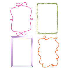  Cute Doodle set of  isolated decorative frame design