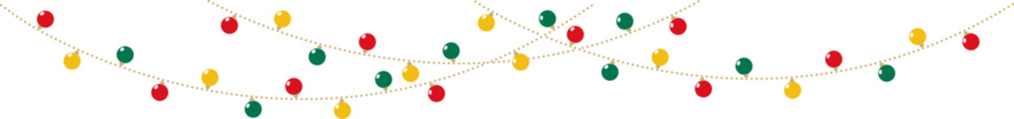 Colorful christmas lights vector illustration string garland set