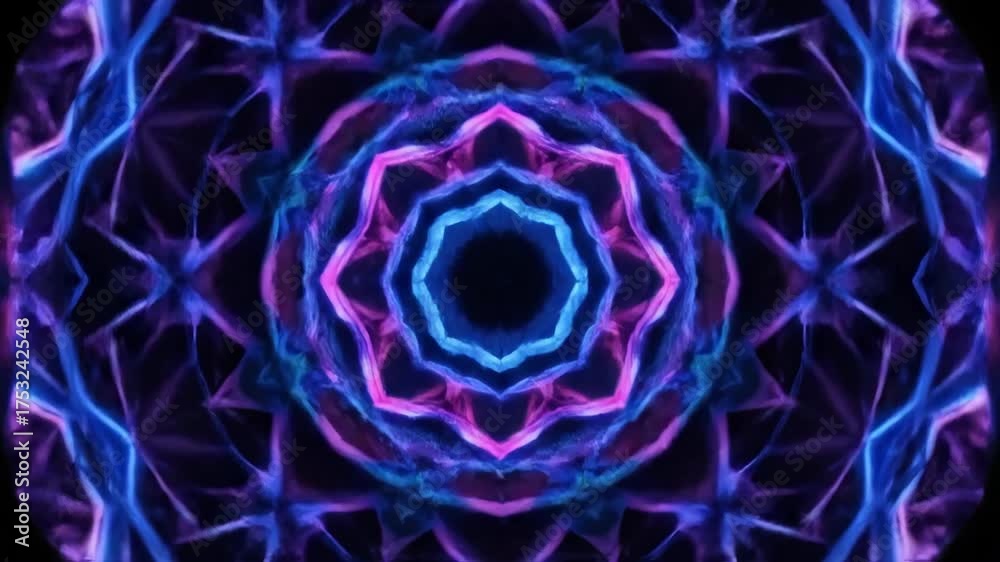 Wall mural dynamic kaleidoscopic abstract geometric patterns shifting and turning, creating a psychedelic lens 
