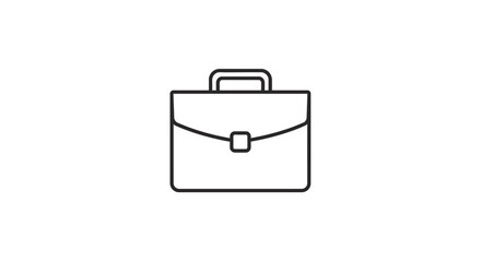 Minimalist linear briefcase icon for business and office use