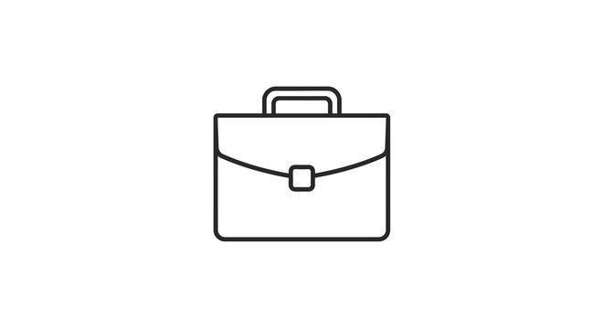 Minimalist linear briefcase icon for business and office use