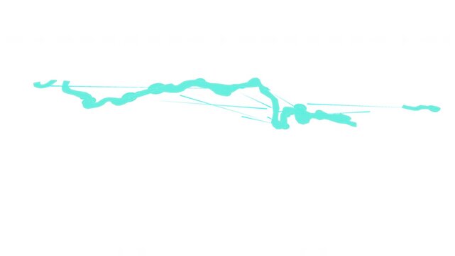 United Nations Buffer Zone in Cyprus map outline animation with alpha channel with connectivity, Technology
