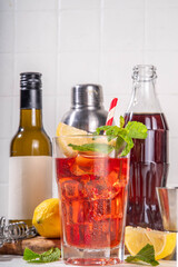 Cola and wine sweet sour alcoholic cocktail