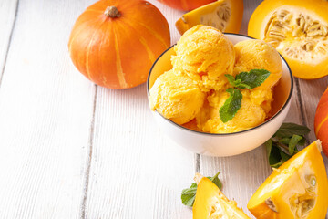 Pumpkin ice cream bowl