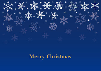 雪の結晶ポスター・背景・フレーム用（エレガントネイビー）