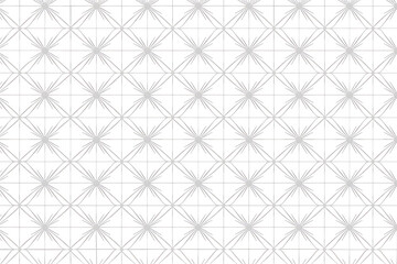 伝統的な麻の葉文様　白背景に金色ラインのシンプルな和柄デザイン