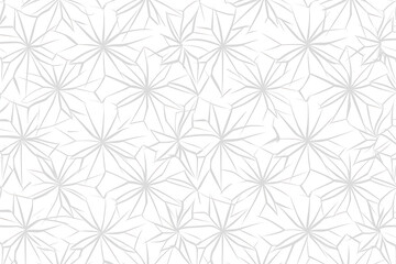 伝統的な麻の葉文様　白背景に金色ラインのシンプルな和柄デザイン