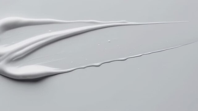 A light-gray surface with a swath of white cosmetic product