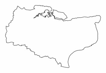 Kent county outline map