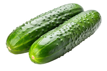 Two fresh cucumbers isolated on white background
