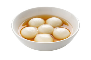 Bowl of tangyuan dessert isolated on white background