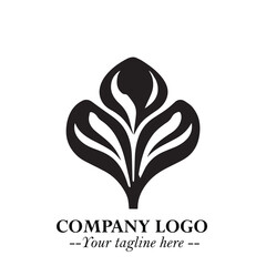 Spinach Logo Symbol in Black on the White Background Minimalist Leaf Vegetable Illustration