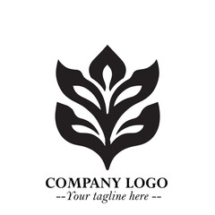 Spinach Logo Symbol in Black on the White Background Minimalist Leaf Vegetable Illustration