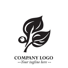 Spinach Logo Symbol in Black on the White Background Minimalist Leaf Vegetable Illustration