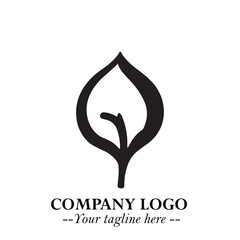 Spinach Logo Symbol in Black on the White Background Minimalist Leaf Vegetable Illustration