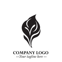 Spinach Logo Symbol in Black on the White Background Minimalist Leaf Vegetable Illustration