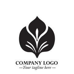 Spinach Logo Symbol in Black on the White Background Minimalist Leaf Vegetable Illustration