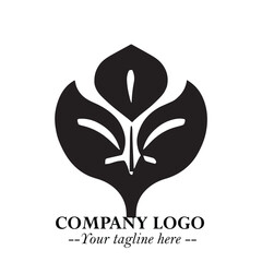 Spinach Logo Symbol in Black on the White Background Minimalist Leaf Vegetable Illustration