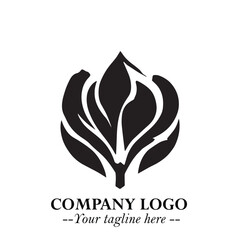 Spinach Logo Symbol in Black on the White Background Minimalist Leaf Vegetable Illustration