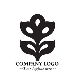 Spinach Logo Symbol in Black on the White Background Minimalist Leaf Vegetable Illustration