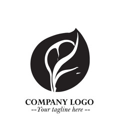 Spinach Logo Symbol in Black on the White Background Minimalist Leaf Vegetable Illustration