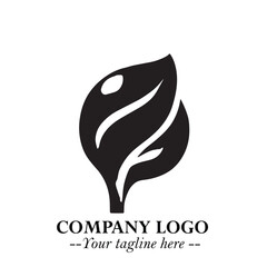 Spinach Logo Symbol in Black on the White Background Minimalist Leaf Vegetable Illustration