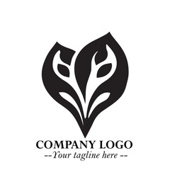 Spinach Logo Symbol in Black on the White Background Minimalist Leaf Vegetable Illustration