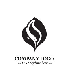 Spinach Logo Symbol in Black on the White Background Minimalist Leaf Vegetable Illustration