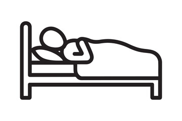 Man dead bed sorrow icon. Element of pictogram death illustration. one line Icon drawing with white background