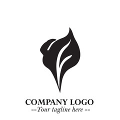 Spinach Logo Symbol in Black on the White Background Minimalist Leaf Vegetable Illustration