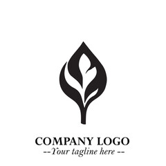 Spinach Logo Symbol in Black on the White Background Minimalist Leaf Vegetable Illustration