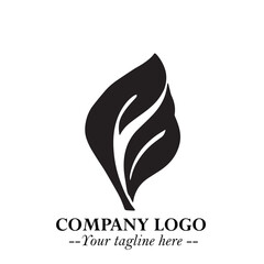 Spinach Logo Symbol in Black on the White Background Minimalist Leaf Vegetable Illustration