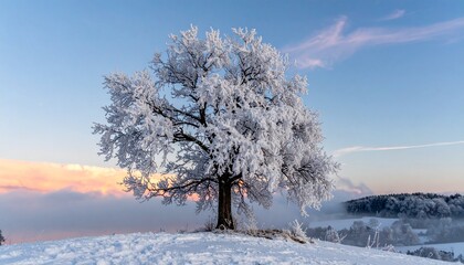 凍てつく冬の朝に立つ樹氷の木4