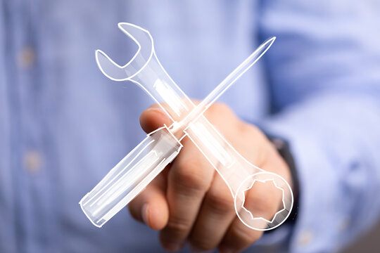 Repair, maintenance, service, tools, technology, digital, solution, support, fixing, help, concept, innovation, progress, efficiency, impr