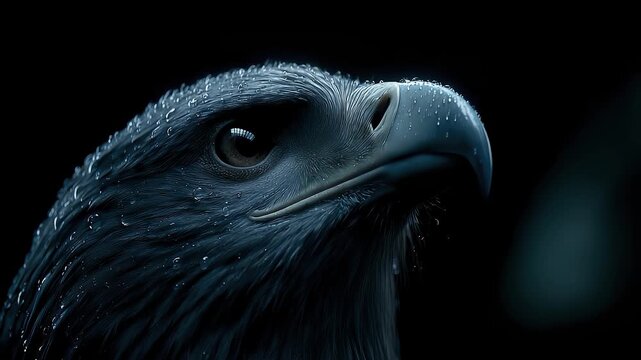 Eagle in the Rain Shows Steadfastness