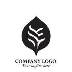Spinach Logo Symbol in Black on the White Background Minimalist Leaf Vegetable Illustration