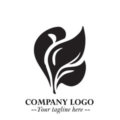 Spinach Logo Symbol in Black on the White Background Minimalist Leaf Vegetable Illustration