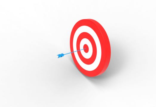 bullseye top view with shadow 3d render