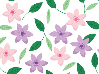 Obraz premium seamless pattern with pink flowers