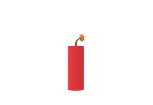 firecracker angle view without shadow 3d render