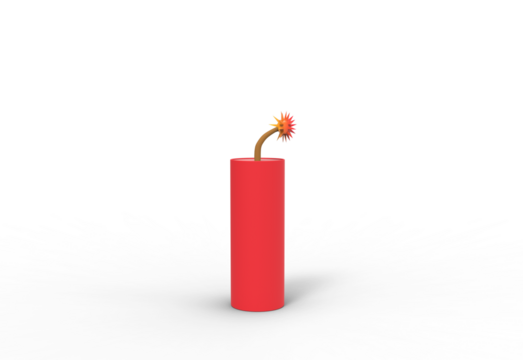 firecracker angle view with shadow 3d render - Powered by Adobe