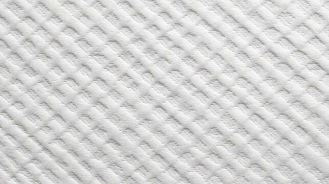 Abstract close-up of a white quilted paper towel texture with diagonal embossed pattern and soft shadows.