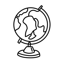 School supplies line vector