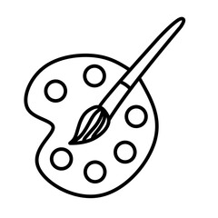 School supplies line vector