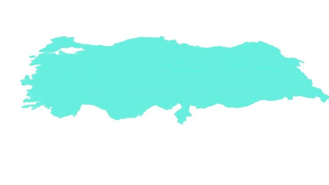 Turkey map outline animation with alpha channel with connectivity, Technology