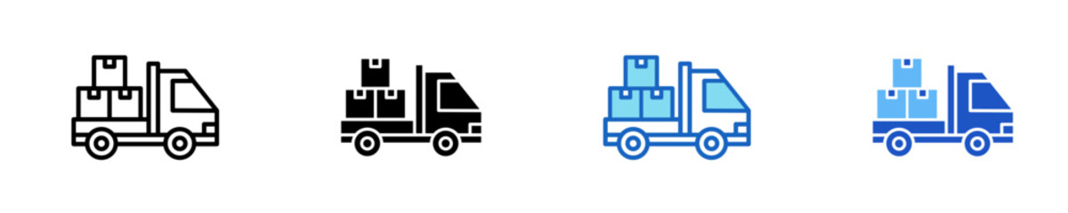 Delivery Truck  Icon Set Multiple Style Collection